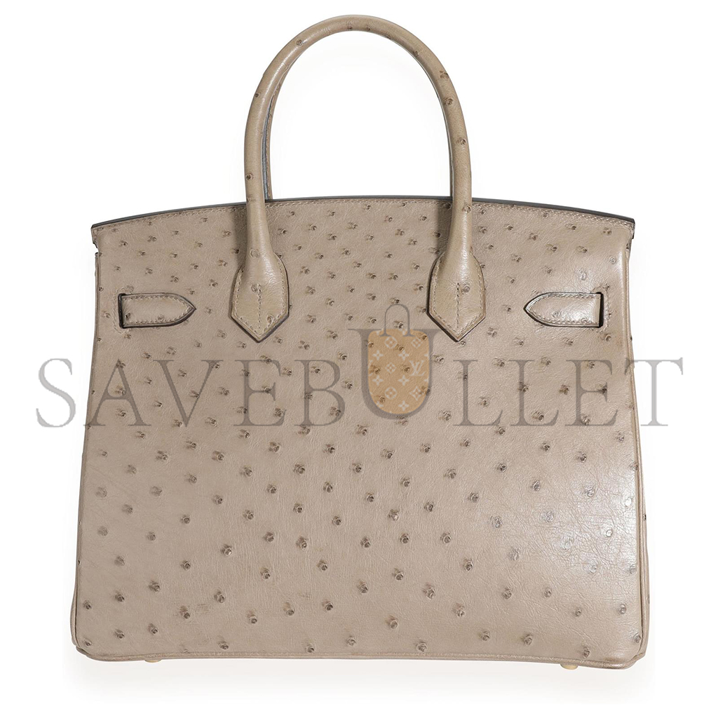 HERMES MASTER BIRKIN 30 OSTRICH TRENCH BEIGE GOLD HARDWARE 172854 (30*22*16cm)